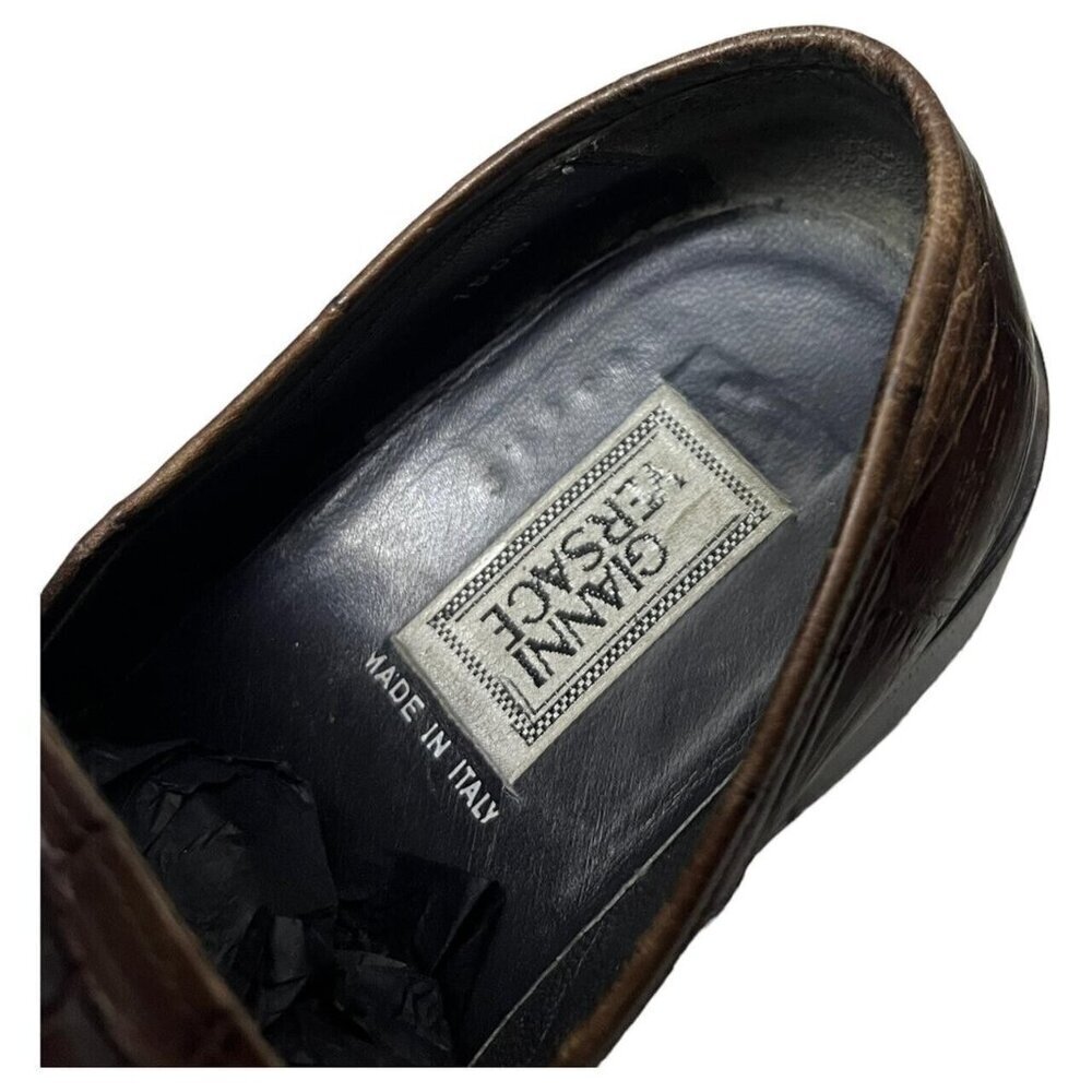 Gianni VERSACE Vintage 90s Luxury Designer Loafers Leather Dress Shoes - Picture 5 of 7